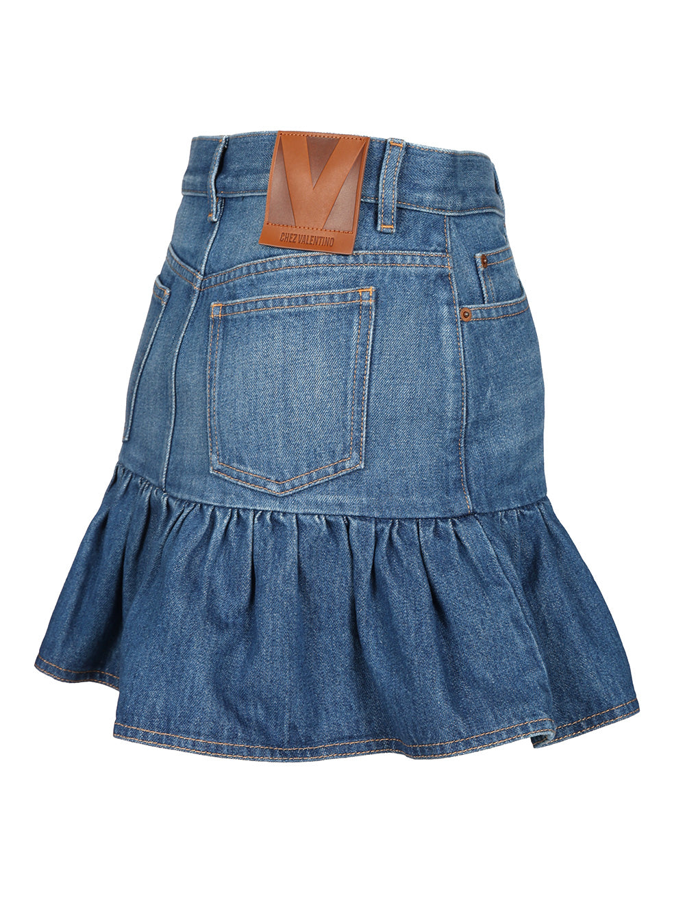 Valentino Garavani Denim Mini Skirt Skirts - Blue | a90e23fbbd417a40c351fe9d2786b74ec37649d1