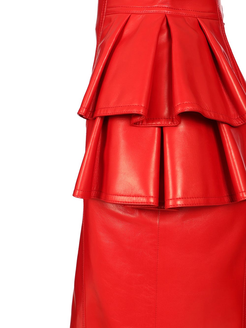 Valentino Garavani Leather Midi Skirt Skirts - Red | e2894f35415a150797bd3bcb10b34d98e59cc1b9