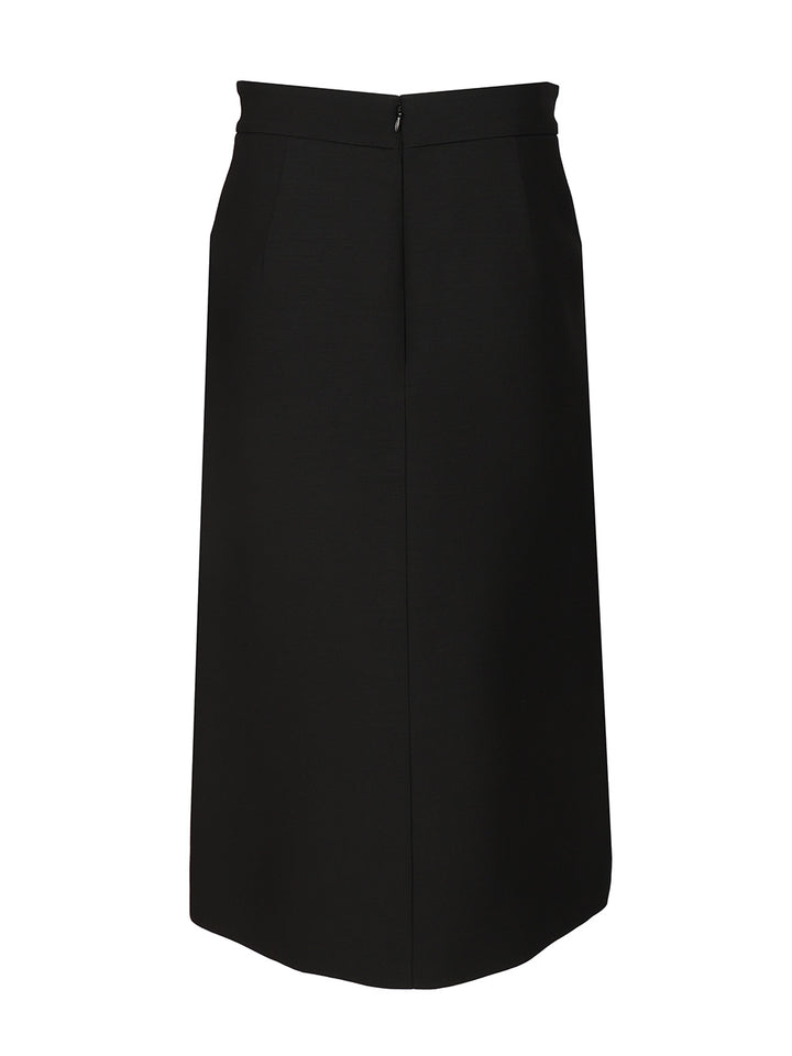 Valentino Garavani Wool And Silk Midi Skirt Skirts - Black | b563c9afd6fdb50d21cbb5c0b3907ad30db37d72