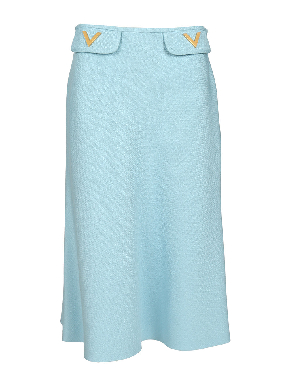 Valentino Garavani Viscose Midi Skirt Skirts - Light blue | 84703720fef7910985bfb85b599da38187f222fc