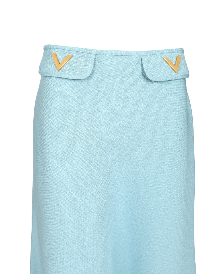 Valentino Garavani Viscose Midi Skirt Skirts - Light blue | 4cd5a74bbfc3aadb00a338d66d463229732a5ed8