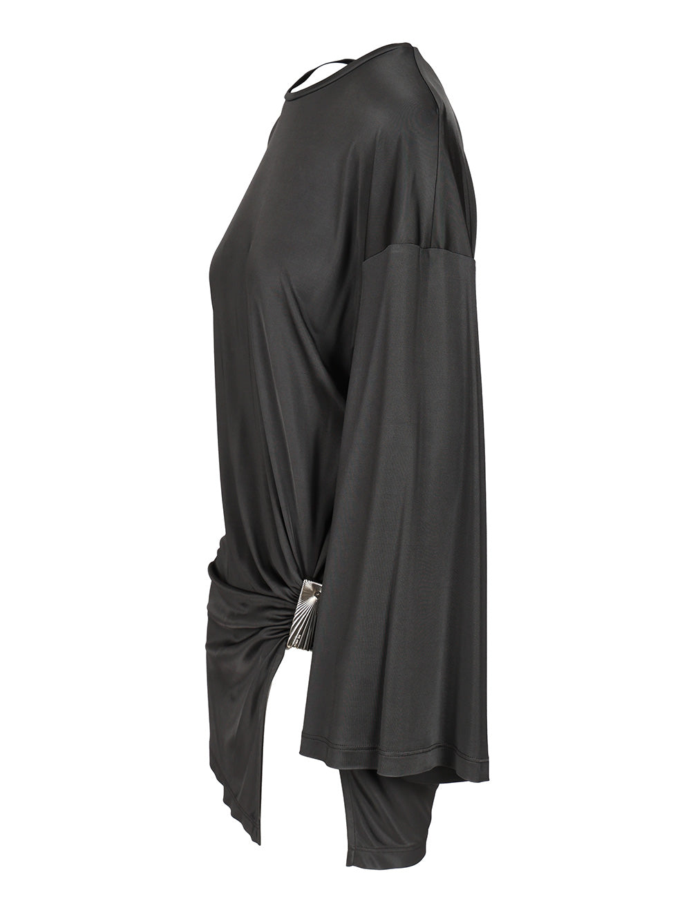 The Attico Shiny Jersey Mini Dress Dresses - Grey | 92356f8bdd35292c92a27154b51ca30912128bad