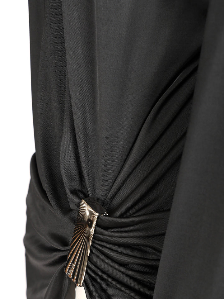 The Attico Shiny Jersey Mini Dress Dresses - Grey | 0aebb7984e4c0917322e4deef3f5f8618774f7fb