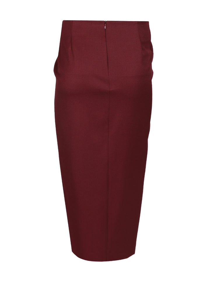 The Attico Wool Gabardine Midi Skirt Skirts - Bordeaux | b20c8dcd9773072a9cb798e18a5bba07d973d43e