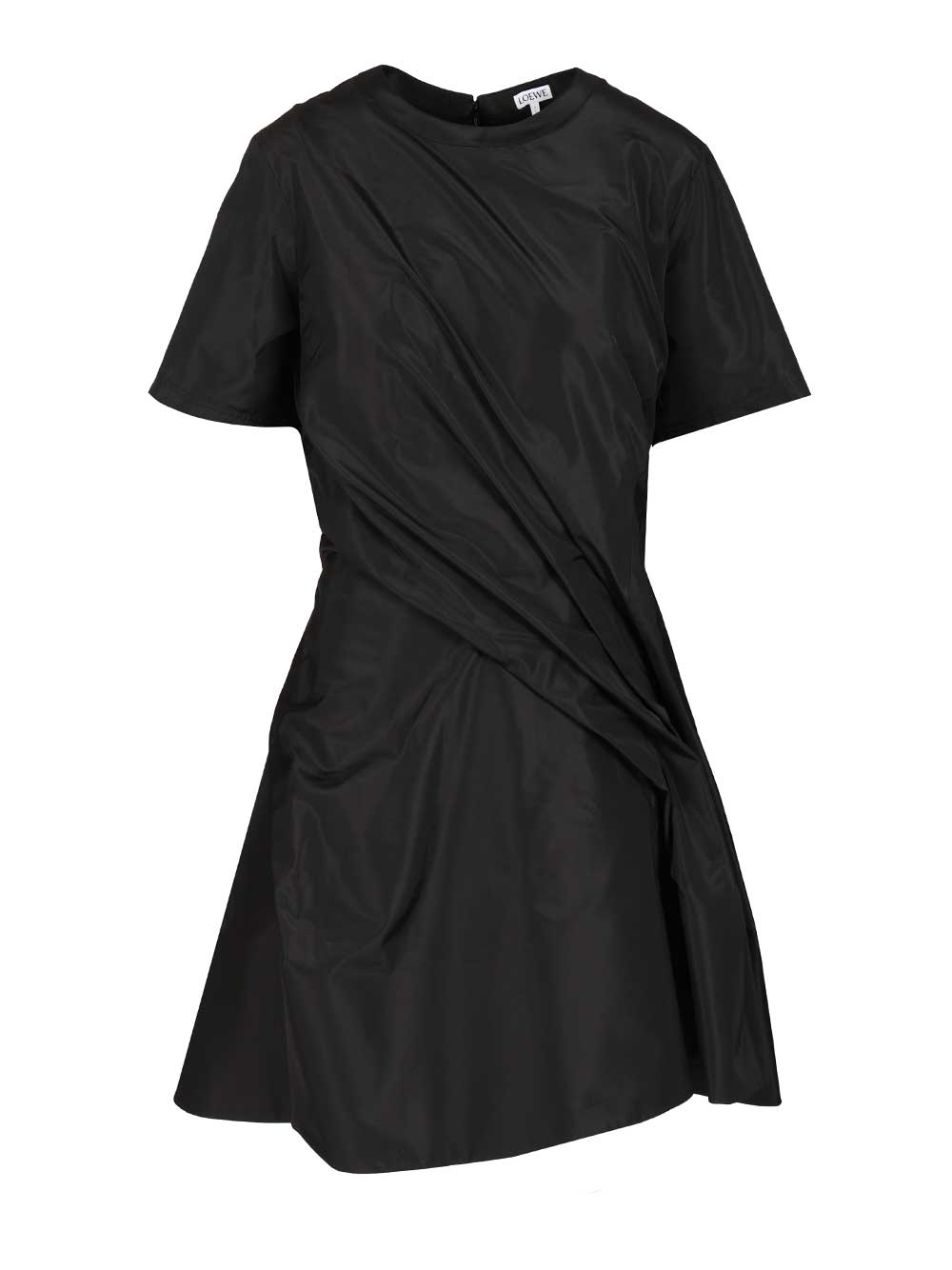 Loewe Twisted Dress In Silk Blend Taffeta Dresses - Black | 6277be5cbaa9704edb51d03fa4b558d3be3e89f5