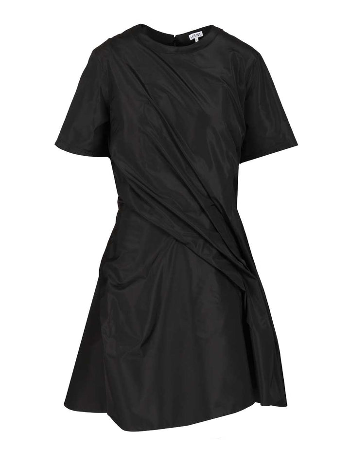 Loewe Twisted Dress In Silk Blend Taffeta Dresses - Black | 6277be5cbaa9704edb51d03fa4b558d3be3e89f5