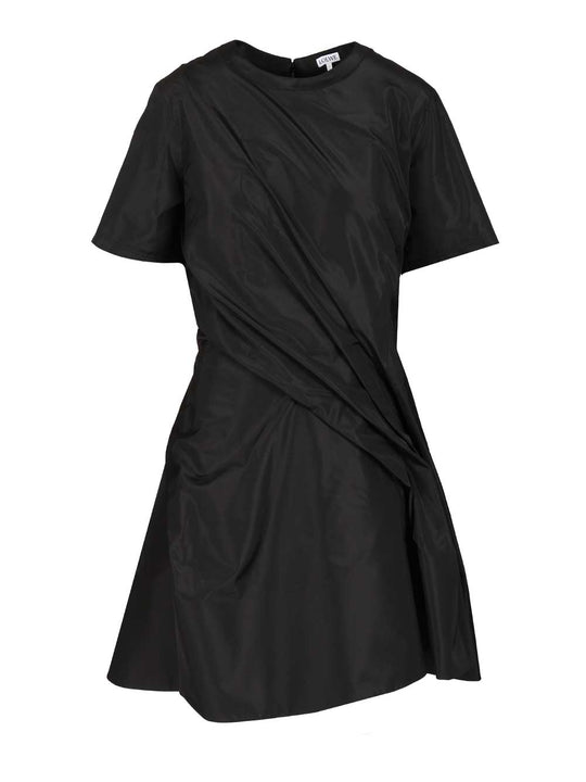 Twisted Dress In Silk Blend Taffeta Dresses Black
