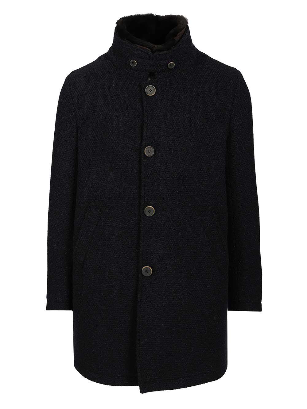 Al Duca D'Aosta Coat With Faux Fur Coats - Blue | c6d914562ae4b9eb4c0e904933522bed3529a469