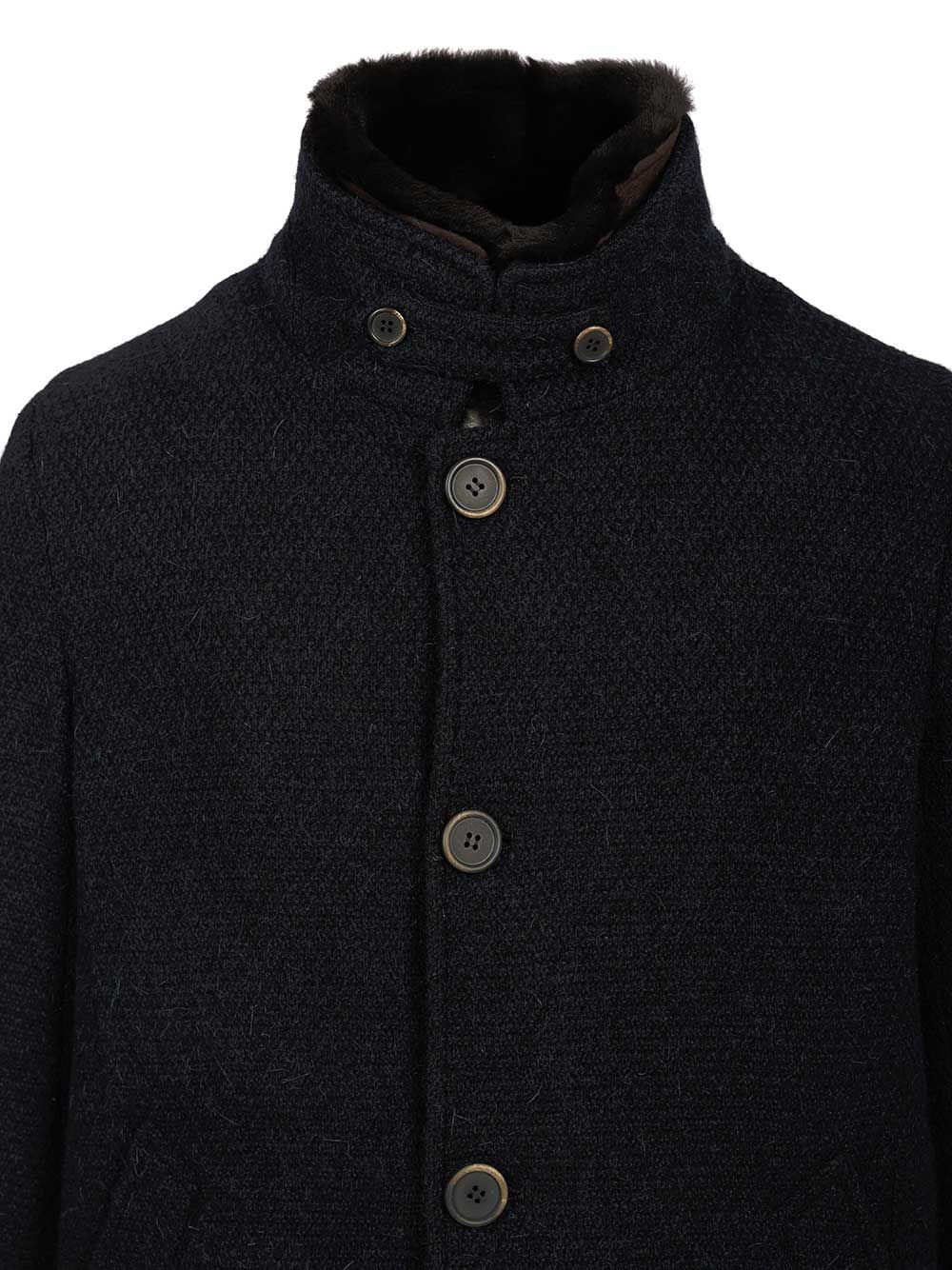 Al Duca D'Aosta Coat With Faux Fur Coats - Blue | 5cb09858a9a499884010b761d6726a1beb6dd23d