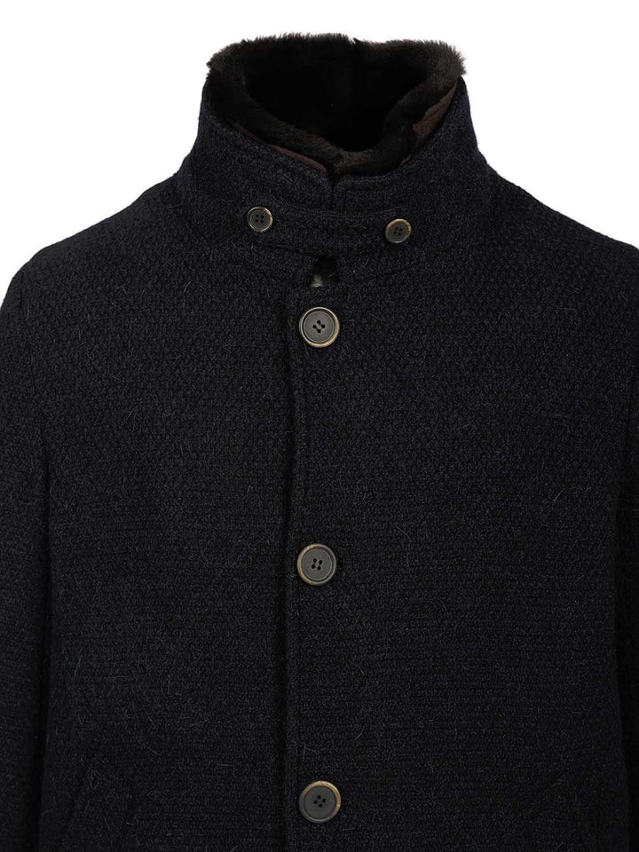 Al Duca D'Aosta Coat With Faux Fur Coats - Blue | 5cb09858a9a499884010b761d6726a1beb6dd23d
