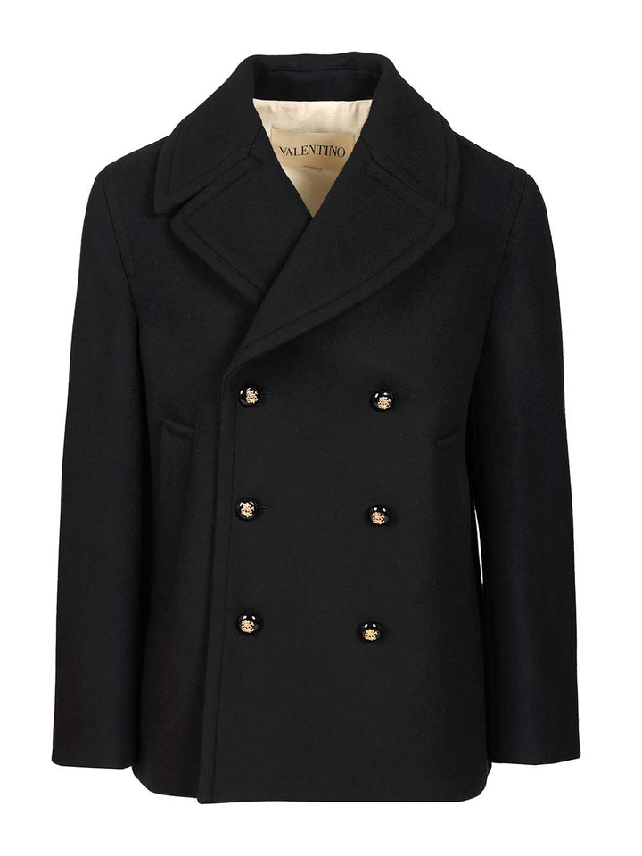 Valentino Garavani Wool Pea Coat Coats - Blue | e74e80c9482b74fb2d098384191579e46f2e4f97