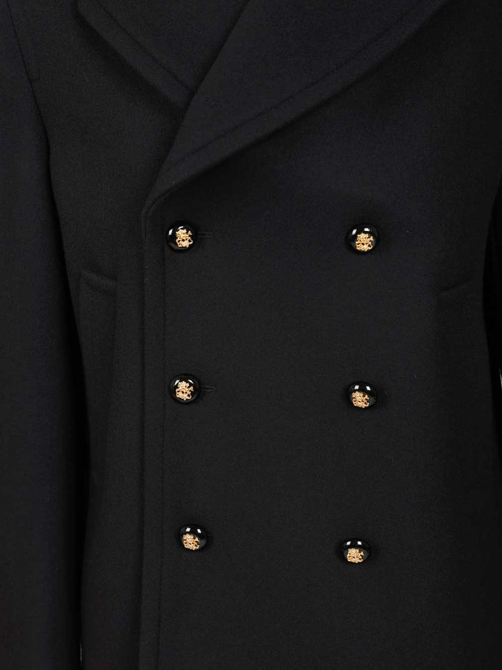 Valentino Garavani Wool Pea Coat Coats - Blue | d6c517ee02912deebd325fabb9261845f0f40623