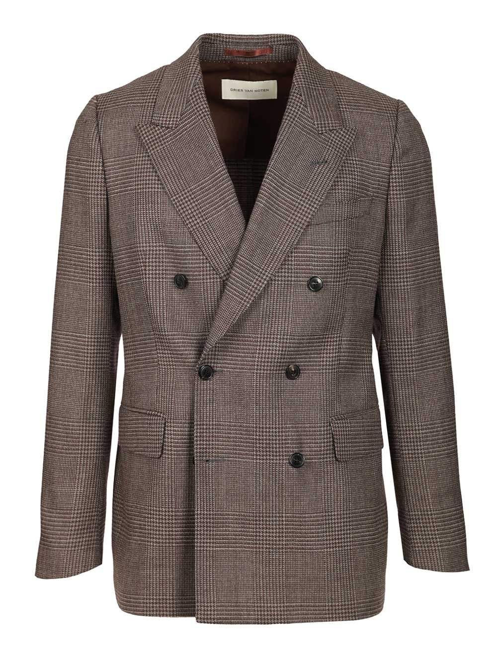 Dries Van Noten Regular Fit Double Breasted Blazer Coats - Brown | 99f27ff264e3873139c0a636d29de0b4206ea27e