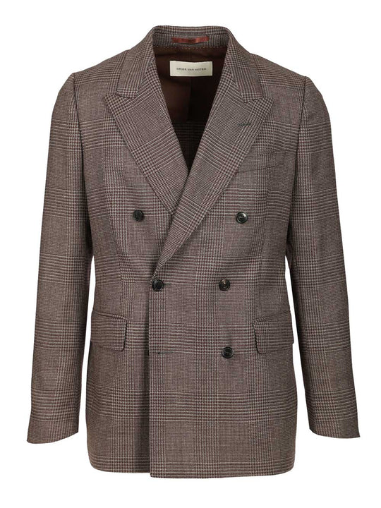 Regular Fit Double Breasted Blazer Coats Brown