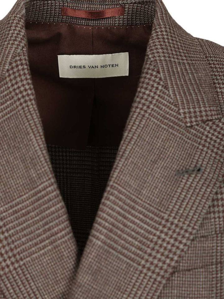 Dries Van Noten Regular Fit Double Breasted Blazer Coats - Brown | dcd9fd593cd5cb7ec609bf30b890a67cf856592c