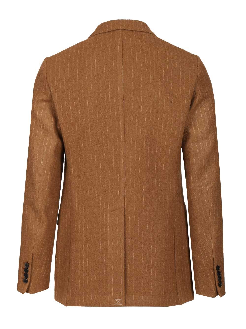 Dries Van Noten Regular Fit Double Breasted Blazer Coats - Brown | d59e86c7973ff19161610bae7185cdd3a0534a3f