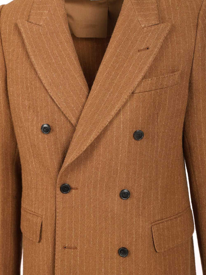 Dries Van Noten Regular Fit Double Breasted Blazer Coats - Brown | 06b00acaa21c381894b28868eaeb982d2abe9571