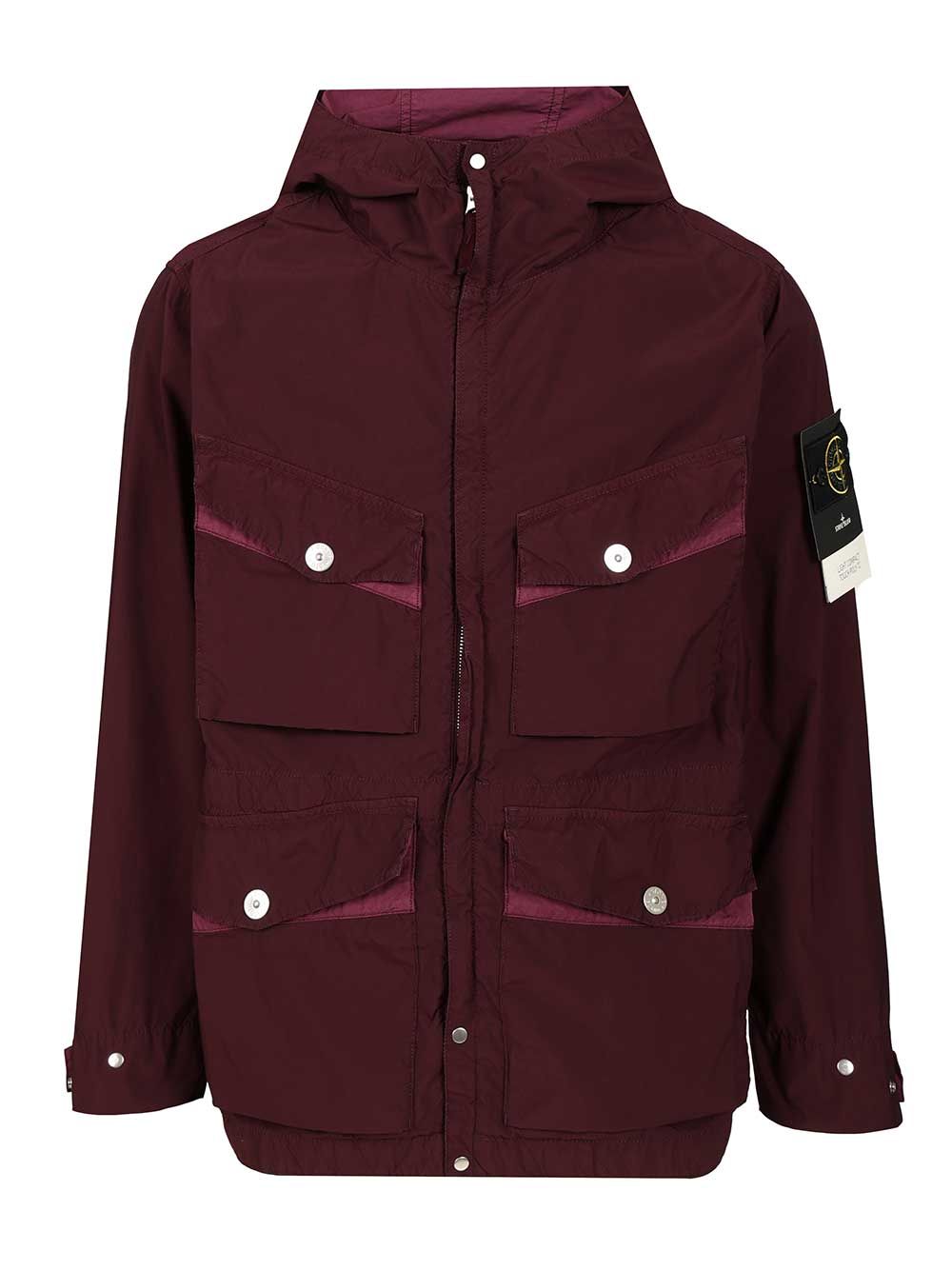 Stone Island Hooded Jacket Coats - Bordeaux | 9f58fce29498081ca14054086da830eac95abc0c