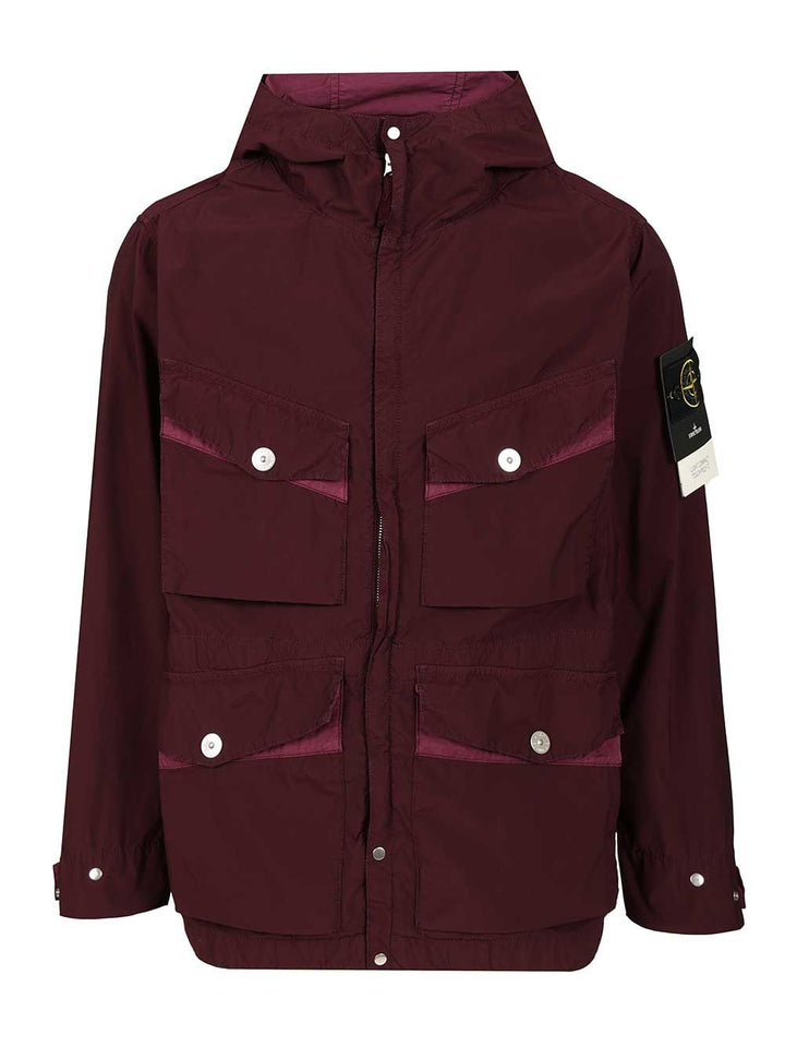 Stone Island Hooded Jacket Coats - Bordeaux | 9f58fce29498081ca14054086da830eac95abc0c