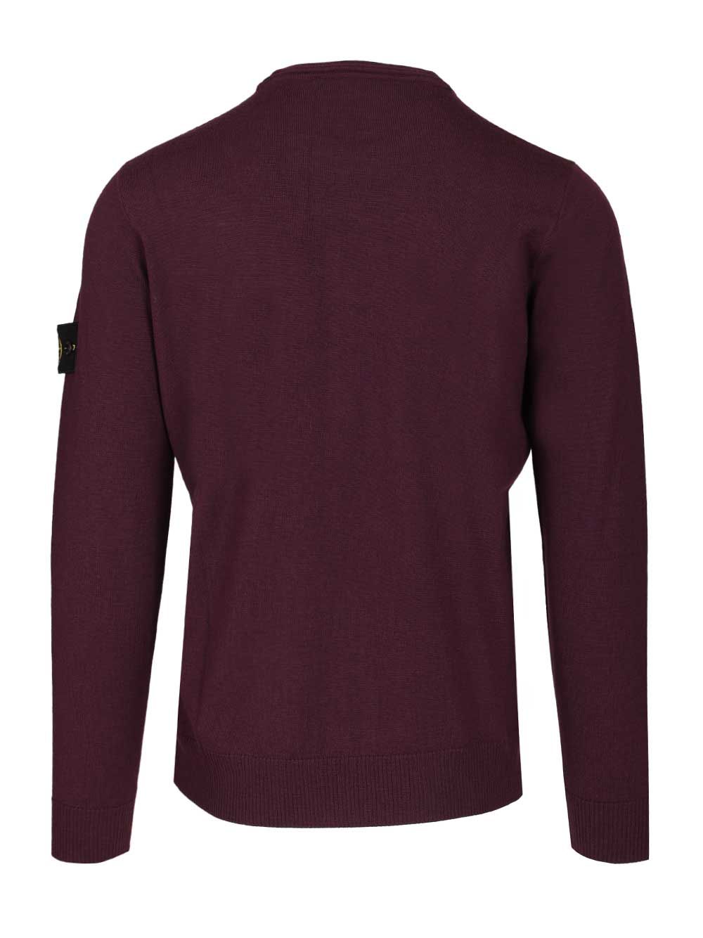 Stone Island Crew Neck Sweater Knitwear - Bordeaux | e0680e8957692341cad6bd51a99718e4eeae53d8