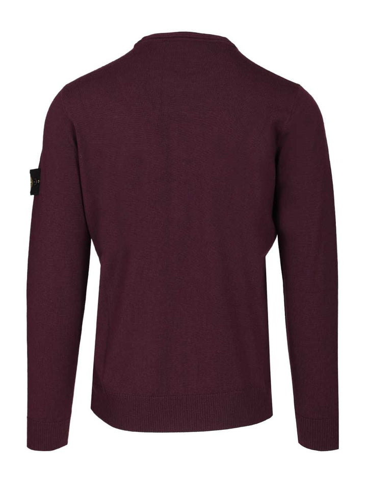 Stone Island Crew Neck Sweater Knitwear - Bordeaux | e0680e8957692341cad6bd51a99718e4eeae53d8