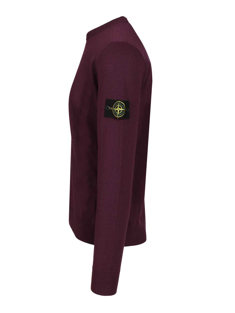 Stone Island Crew Neck Sweater Knitwear - Bordeaux | dc34e569d70be03d448089a686ac884f07b2fcbe