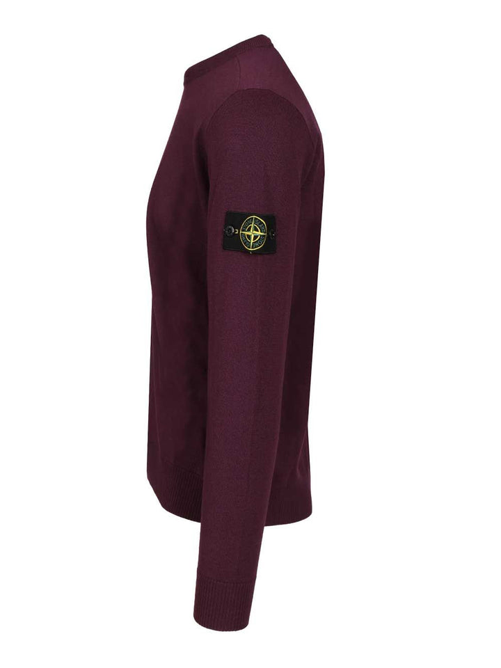 Stone Island Crew Neck Sweater Knitwear - Bordeaux | dc34e569d70be03d448089a686ac884f07b2fcbe