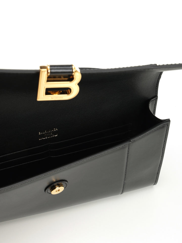 Balenciaga Hourglass Clutch Handbags - Black | ce9614f2392e4ca3cdf7cb12ec6f92de00ae4b70