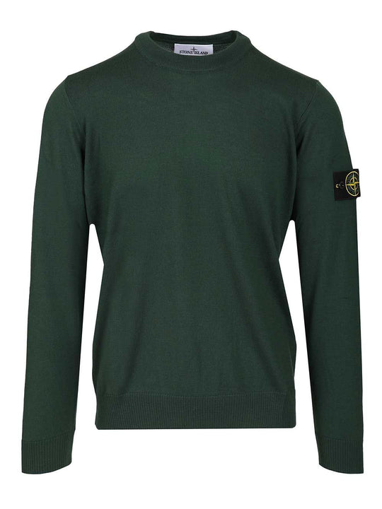 Crew Neck Sweater Knitwear Green