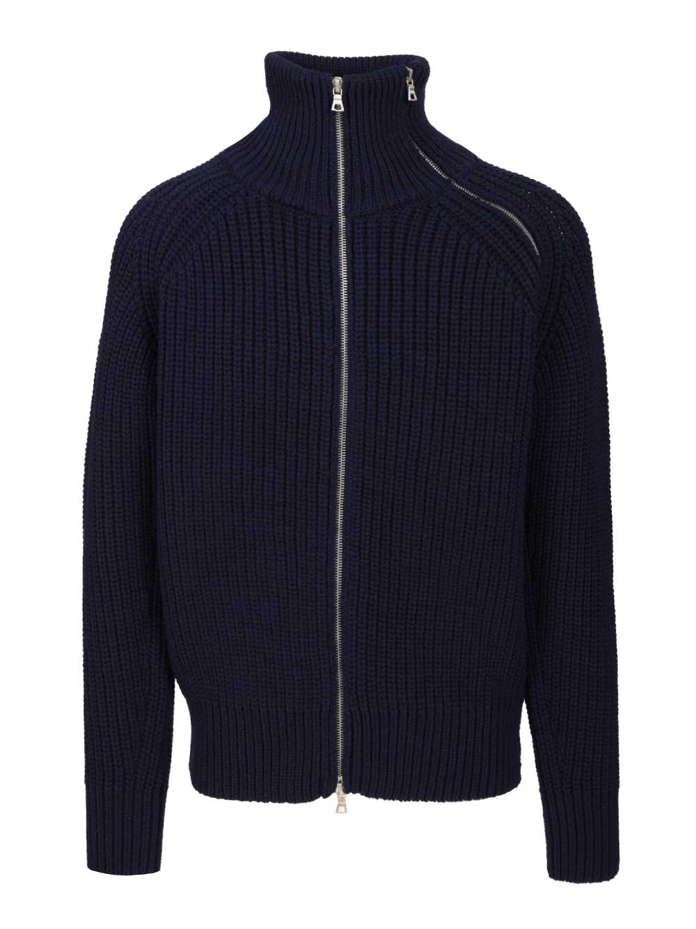 Dries Van Noten Zip Cardigan Knitwear - Blue | 36edbff91339c3448f4114965cc51ba4dafc7e10