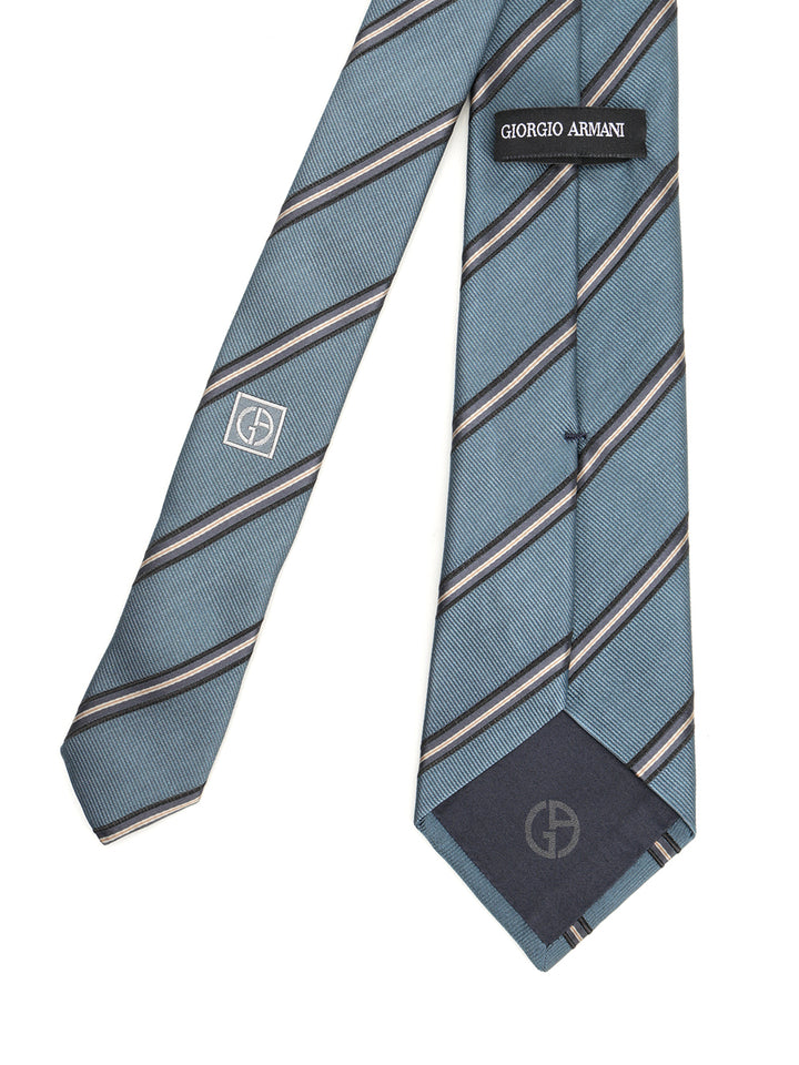 Giorgio Armani Silk And Cotton Tie Ties And Bow Ties - Blue | 2977628f22f501f4f957b2684a30809cb7b0214c