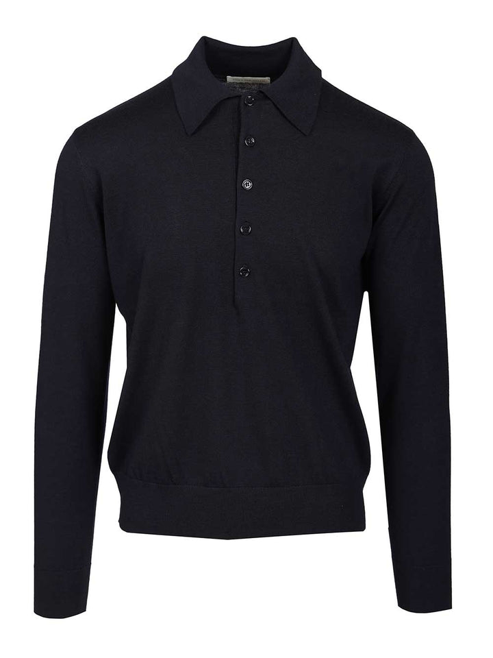 Dries Van Noten Long-Sleeved Polo shirt - Blue | ad2b4f57428f4e701ea6d8c397922075557c767b