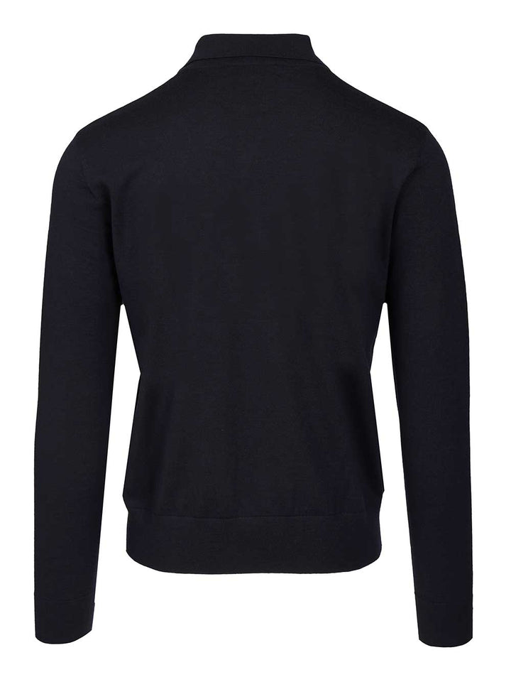 Dries Van Noten Long-Sleeved Polo shirt - Blue | 0d08977182b82f93c825009b69dcbce960ef1ddc