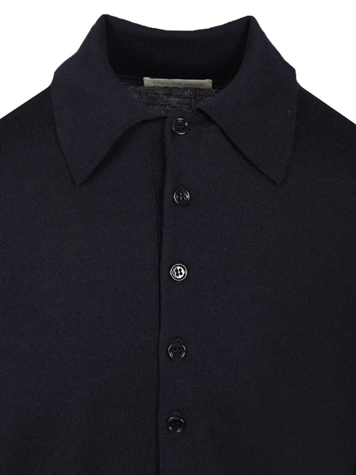 Dries Van Noten Long-Sleeved Polo shirt - Blue | 0e5d4fc5b990c7f6e00f101103a2c8dd2d538a53