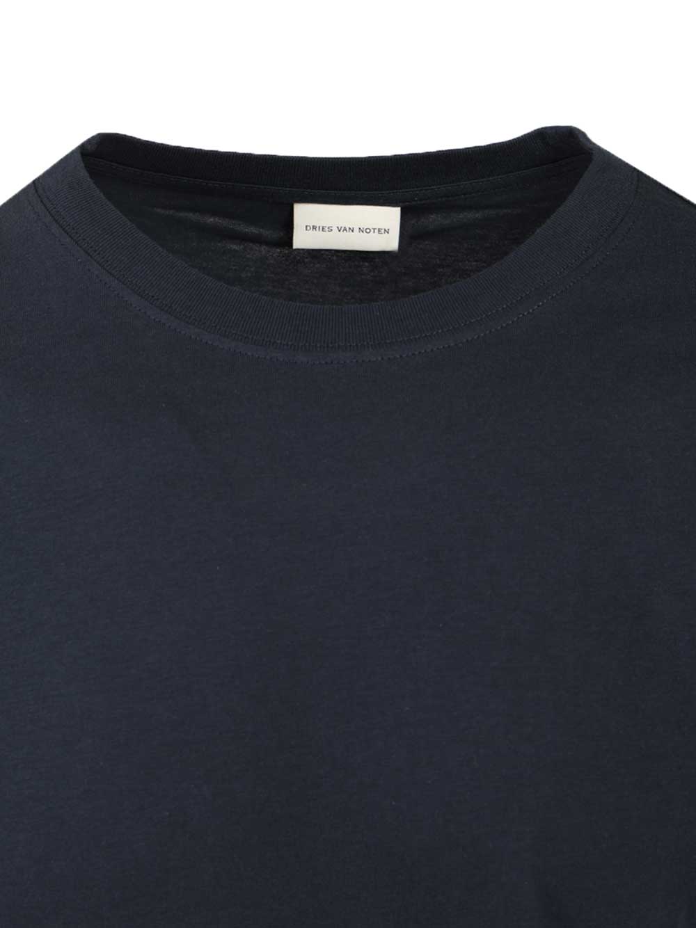 Dries Van Noten Cotton T-Shirt - Blue | befa14a22a41f0ec50f39ce9fd1ff4d707458aa9