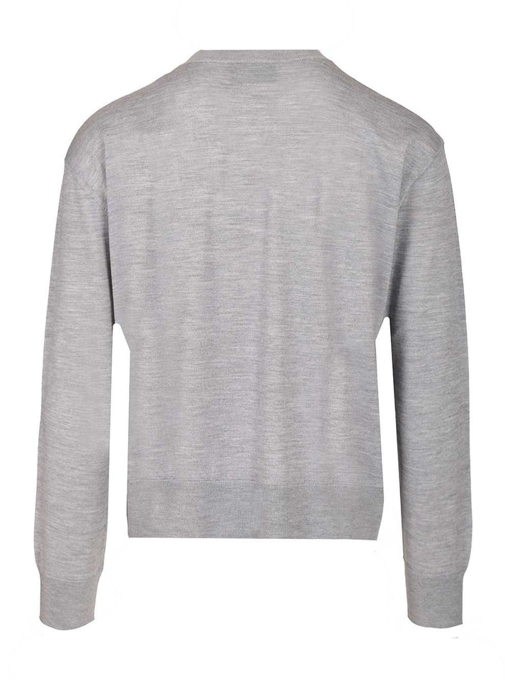 Ami Ami De Coeur Sweater Knitwear - Grey | 316135ca35466d1ae95ddaa5872e2f376b8059ef