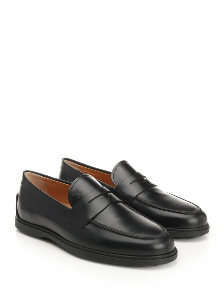 Tod'S Leather Moccasin Loafers - Black | d725d8974c97439a8f5040ae76df6689d2f93606