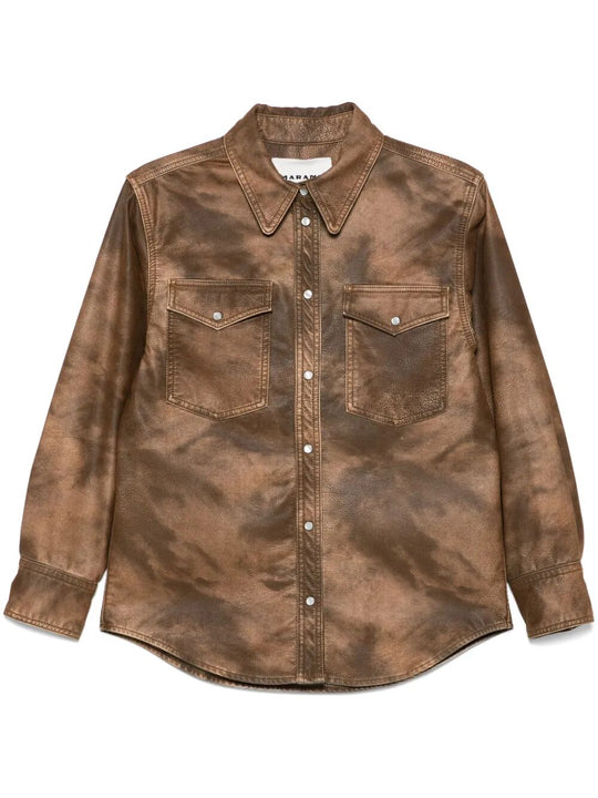 Karima Faux Leather Shirt