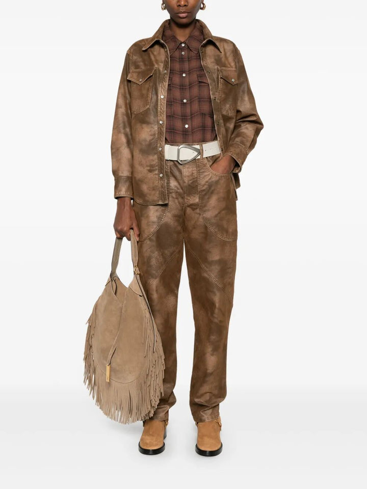 Marant ÉToile Denim&leather - Brown | 49bd6497840093007c28eb4568d27aa25b8e49e0