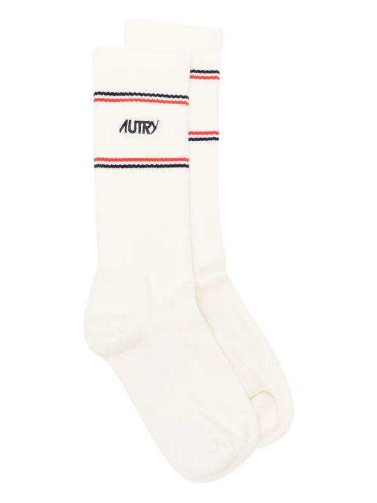 X Maison KitsunÉ Striped Logo Socks