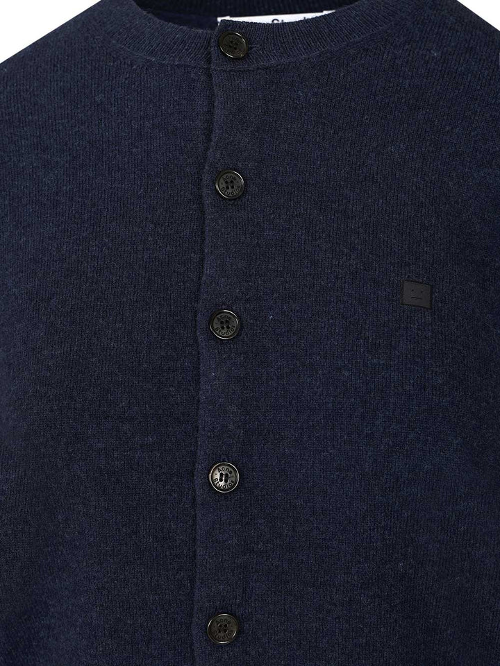 Acne Studios Crew Neck Wool Cardigan Knitwear - Black | 4cadf689bc7312e1cdbd58728fe9fd44a9f8da23
