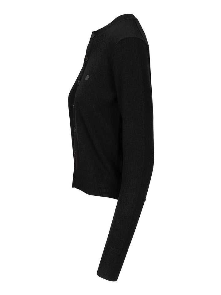 Acne Studios Crew Neck Wool Cardigan Knitwear - Black | 3f9ed8932196b15e8bd9918dbe7a0a910086e918