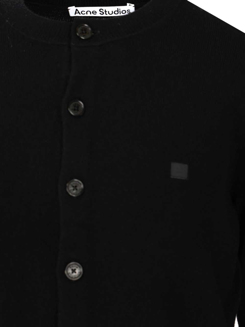 Acne Studios Crew Neck Wool Cardigan Knitwear - Black | 55824c4a89f25948481b45332ba0592a0183666c