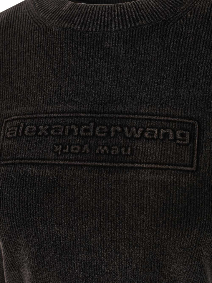 Alexander Wang Short T-Shirt Sweatshirts - Black | 3e7d49466a28f2b84c3d1f99d0bd49f408c201f6
