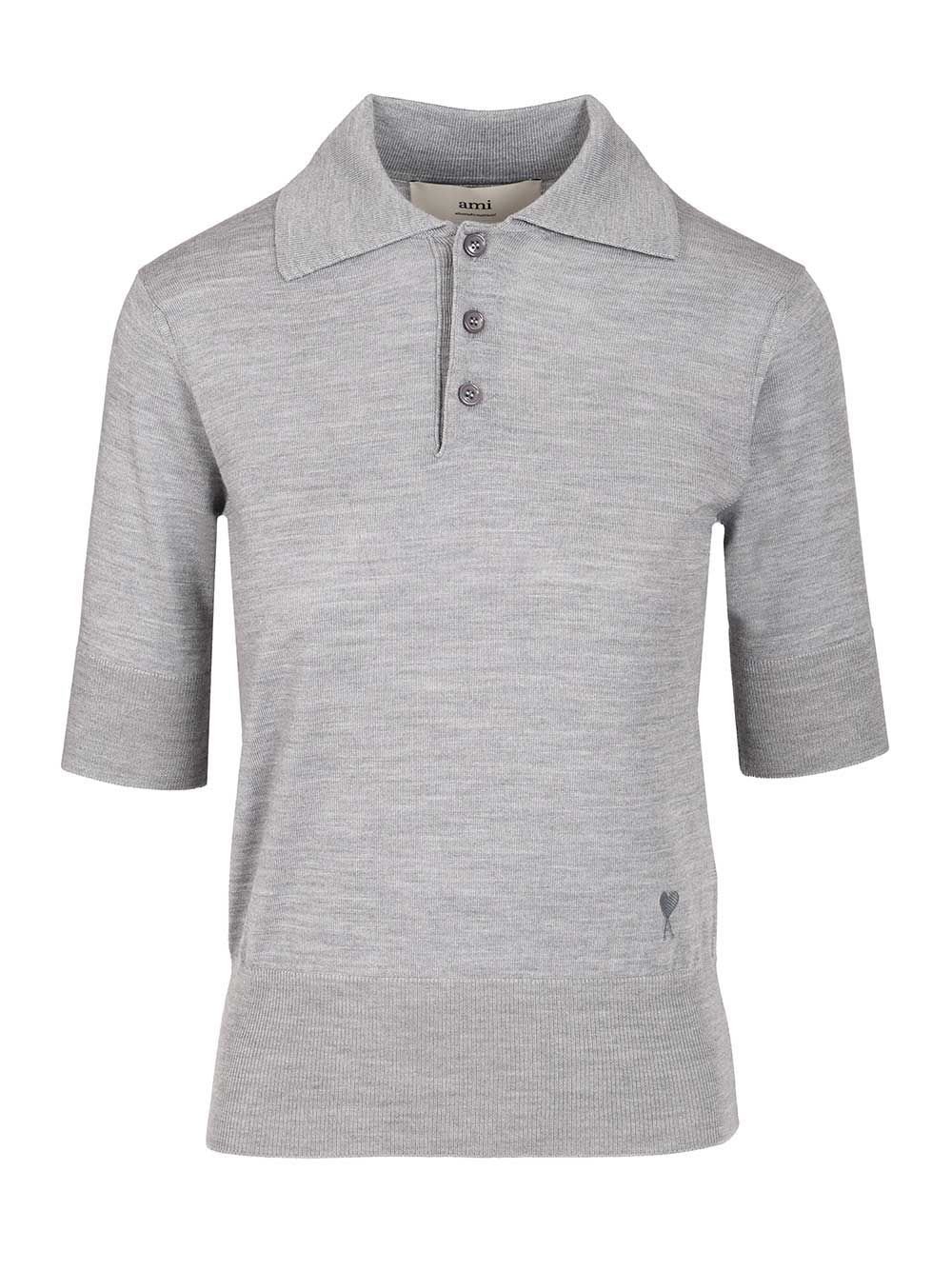Ami Ami De Coeur Polo shirt - Grey | 6e14f54cbfe999944adaf7668503fda34eb9d766