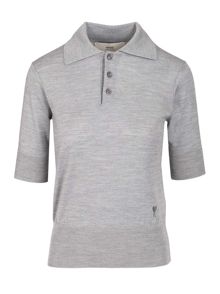 Ami Ami De Coeur Polo shirt - Grey | 6e14f54cbfe999944adaf7668503fda34eb9d766