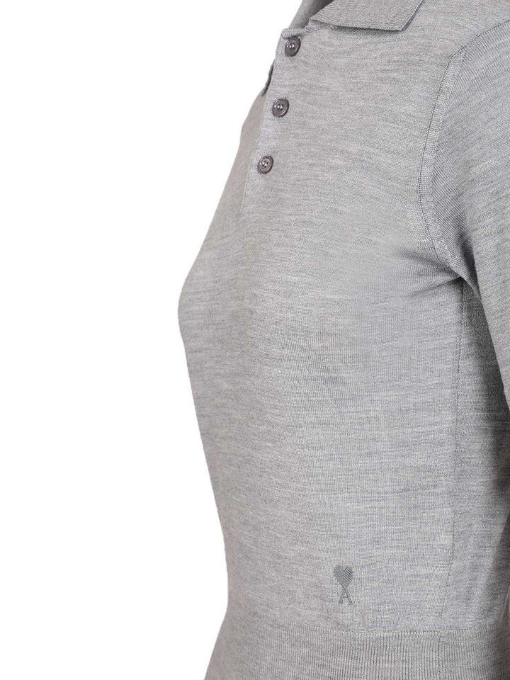 Ami Ami De Coeur Polo shirt - Grey | 51ef0f63f2567b2708b4279631b228b757186c03