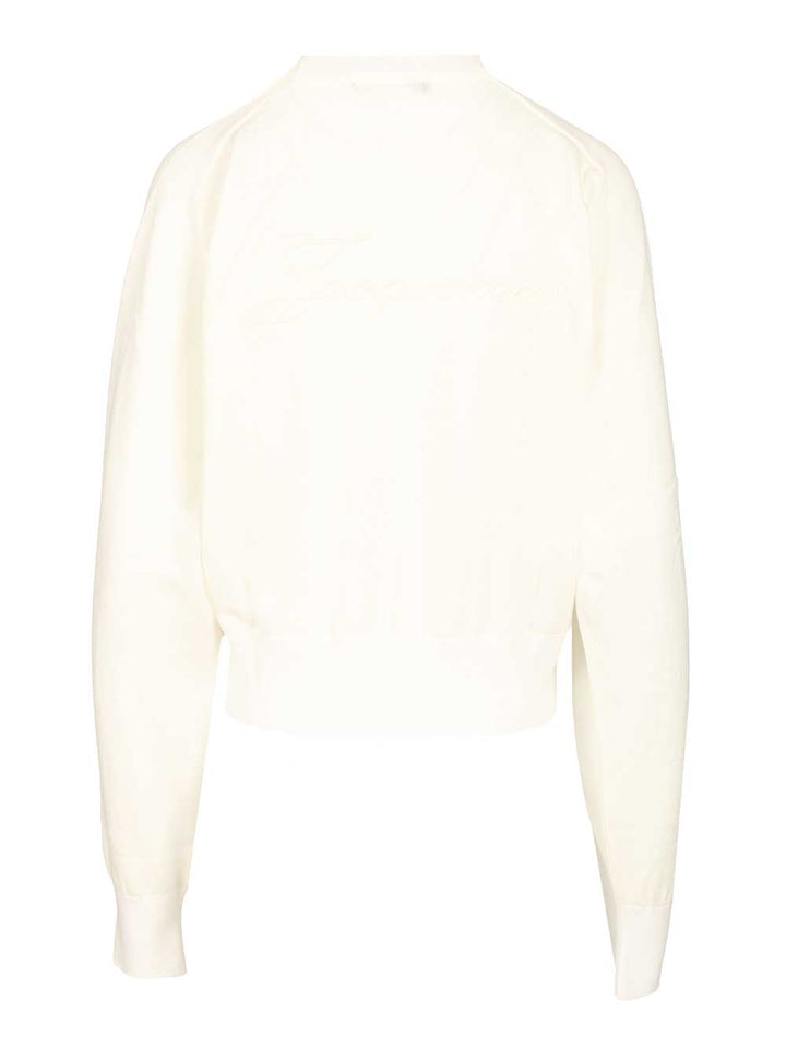 Jacquemus Embroidered Sweater Knitwear - White | 3d57c5604eb45378e0788d8533252446b0627629