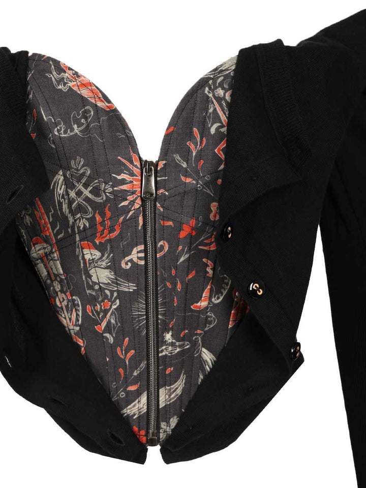 Vivienne Westwood Knitted Cardigan Corset Bea Tops - Black | ce4351e2acf69b0d97dff49c8bfbf7fbd5ca4824