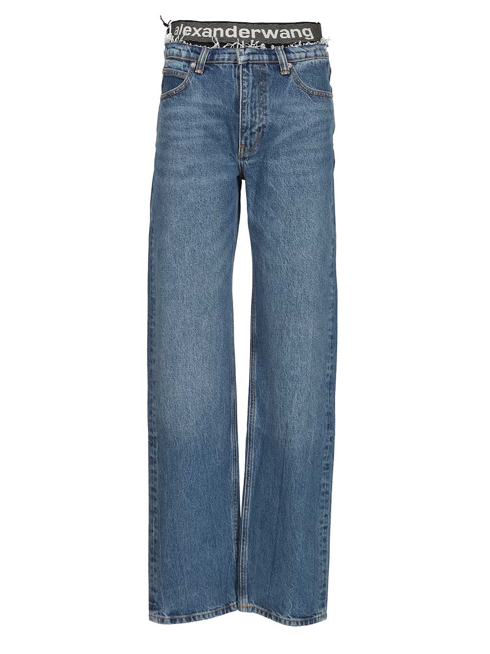 Alexander Wang Indigo Ez  With Integrated Design Jeans - Blue | ffb351e2d4797c8ee789541e206a850183a7c491